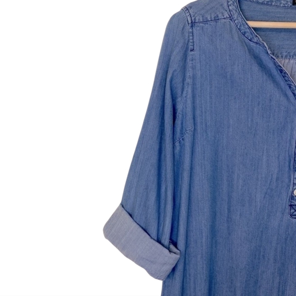 Express | Denim Long Sleeve Dress - Picture 4 of 8